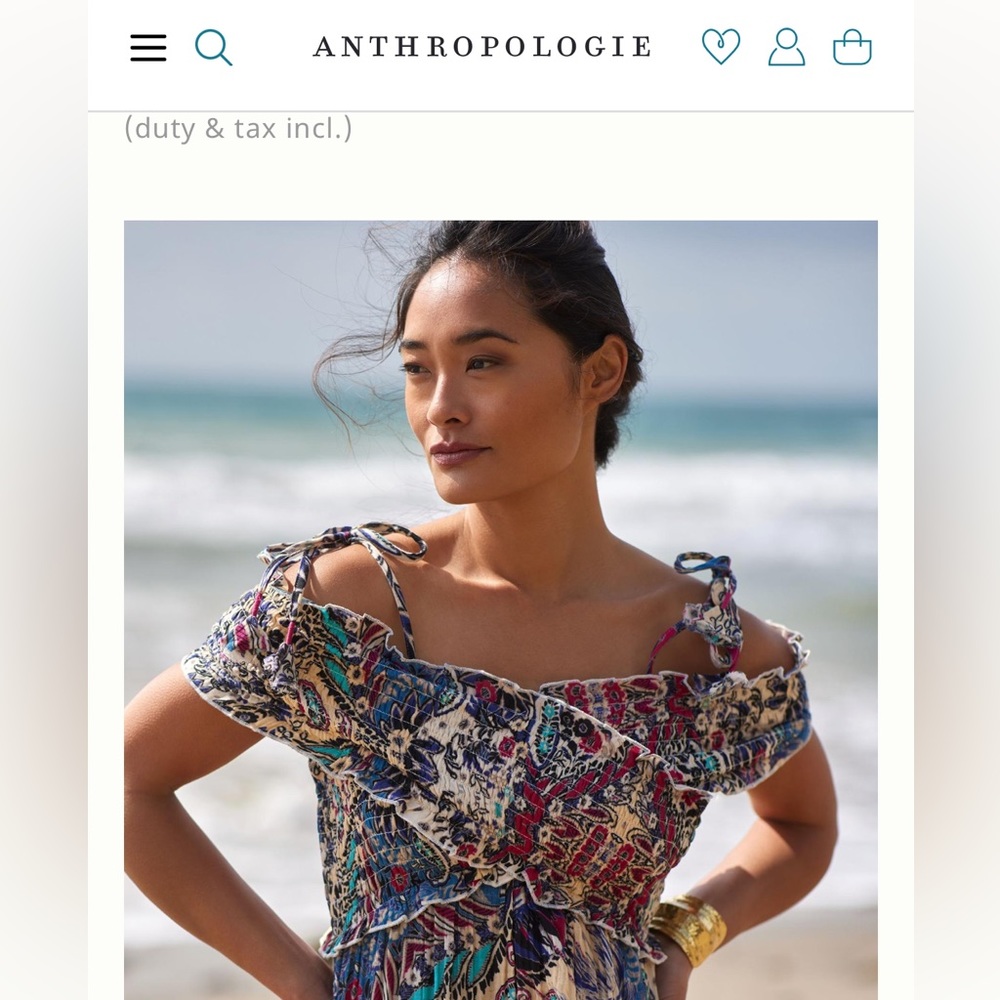 Anthropologie Smock Criss Cross Maxi Dress size XS NTW - Picture 3 of 11
